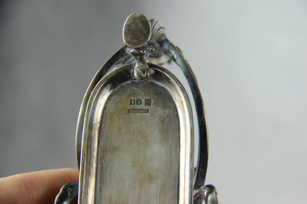 PAIR Antique Christofle Silver Plated Oil Vinegar Stand gothic dragons monogram