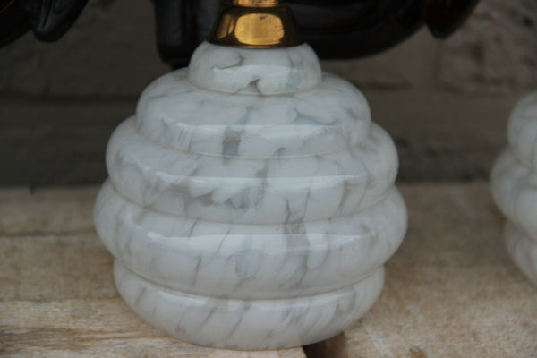 PAIR art deco neo gothic chimaera dragon castle wood sconces wall lights