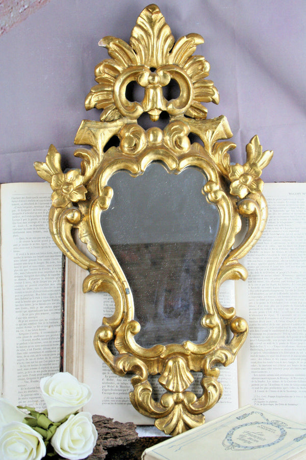 Antique French Small Wood Mirror Louis XVI French 1920