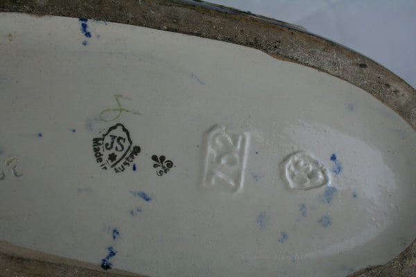 Josef STRNACT Austria Set Ceramic porcelain Vases Set Victorian Scenes