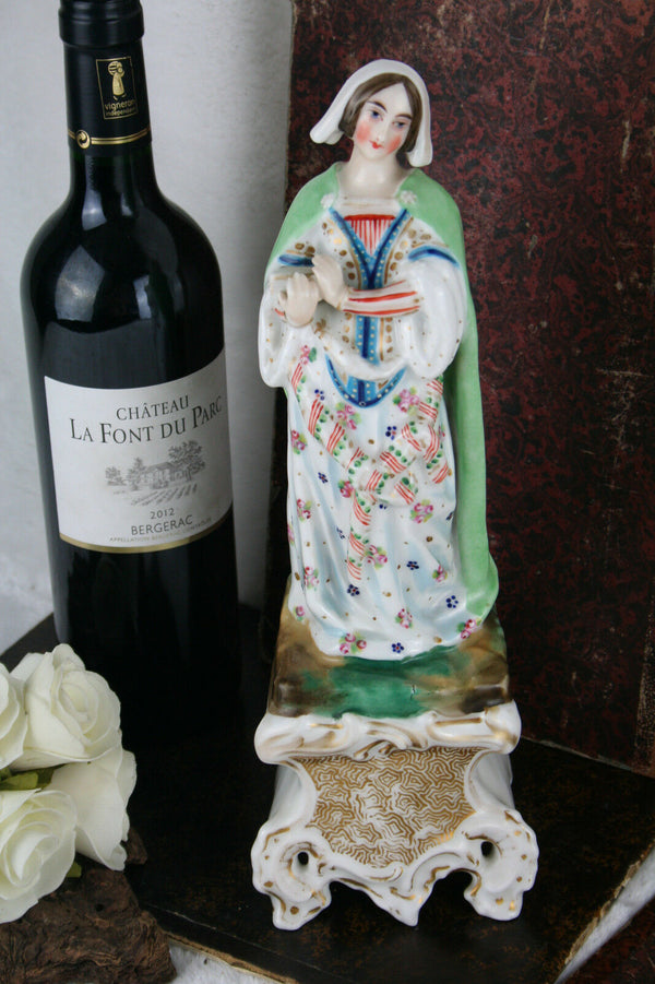 Antique French vieux paris porcelain noble lady figurine 1900