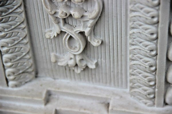 Heavy 25 kg Carved Bisque pedestal for clock statue barley twist columns