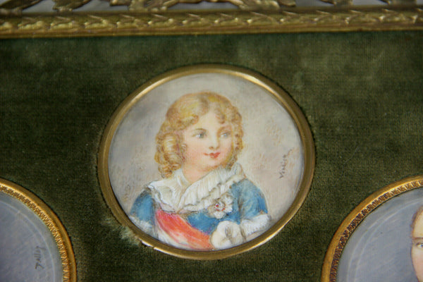 RARE antique 19thc napoleon III Miniature medaillon portrait napoleon family