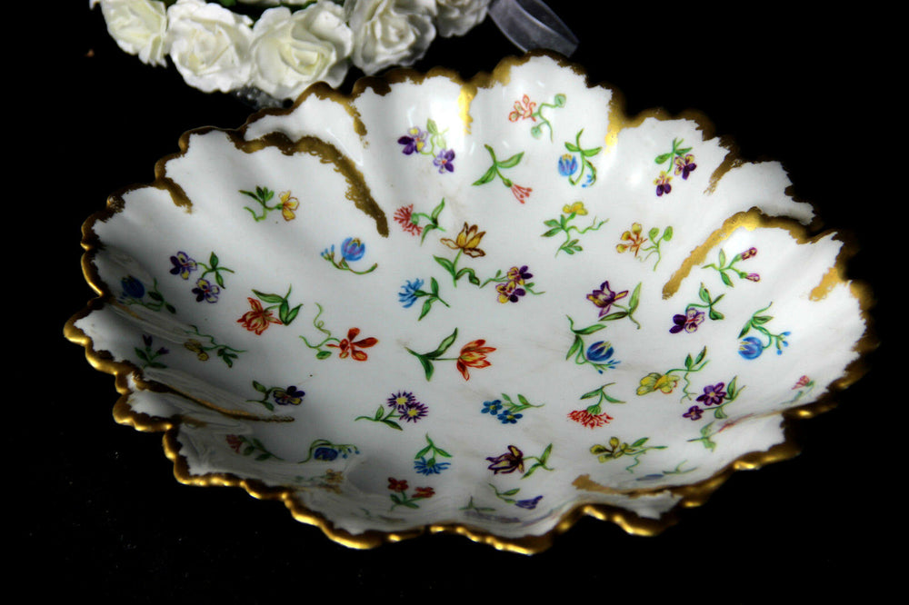 Vintage French porcelain tray plate bowl fruit floral decor 1960
