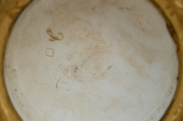 Antique 19th c french SEVRES marked Bisque porcelain Group statue apple picking