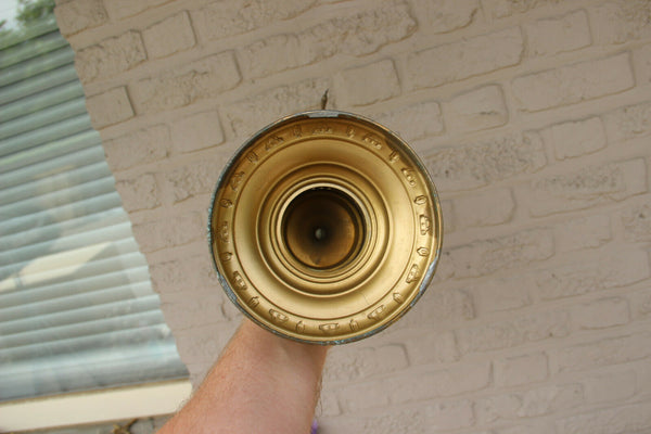 Antique French centerpiece Bowl Brass glass insert putti angels figurine empire