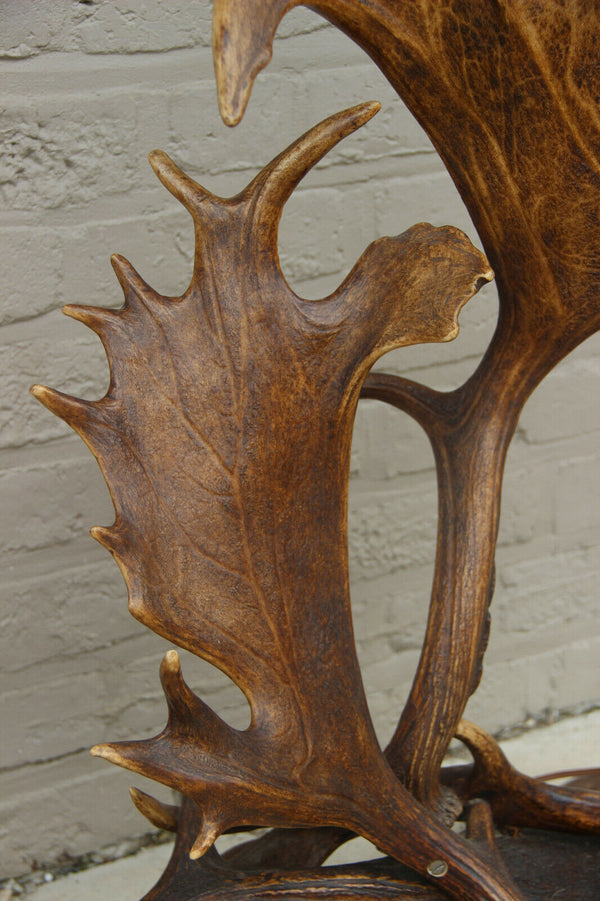 Majestical RARE PAIR Moose Elk Antler Table floor lamp hunt cabin