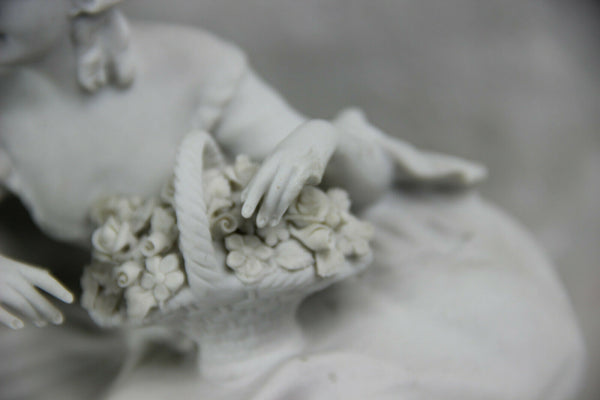 Large German antique UNTERWEISSBACH marked Bisque porcelain white group