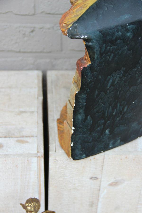 Antique french religious nativity christmas statue jesus group 1920 chalkware