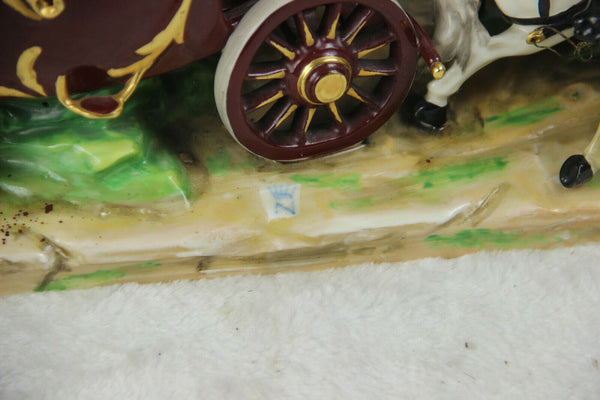 XL German potschappel DRESDEN porcelain mark large Coach carriage princess group