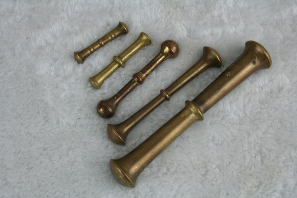 Vintage Set French Bronze Apothecary Mortar & pestle lion heads 1950's