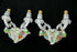 PAIR Italian capodimonte porcelain majolica relief flowers wall lights sconces