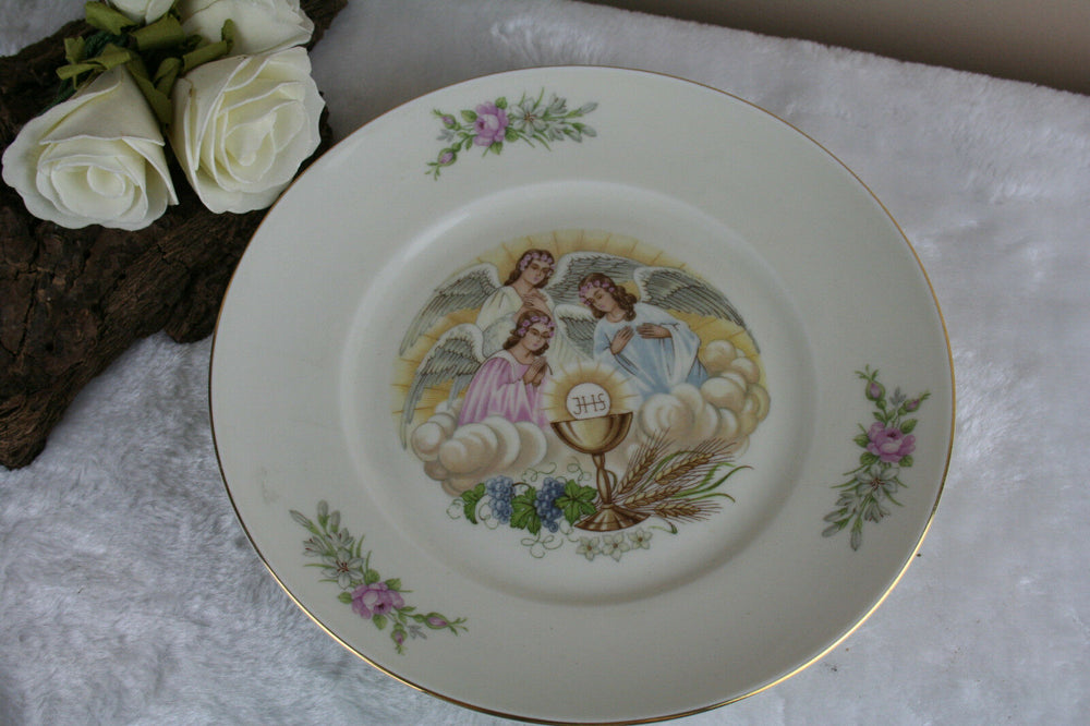 Mosa maastricht dutch porcelain plate religious angels