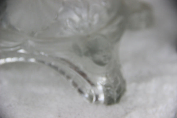 PAIR Rare frosted Glass Sacred Heart Candlestic Madonna Val Saint Lambert 1913