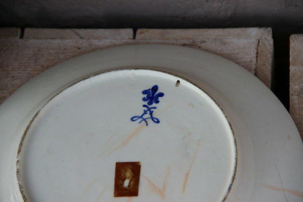 PAIR antique French porcelain Plates putti angel figurine sevres