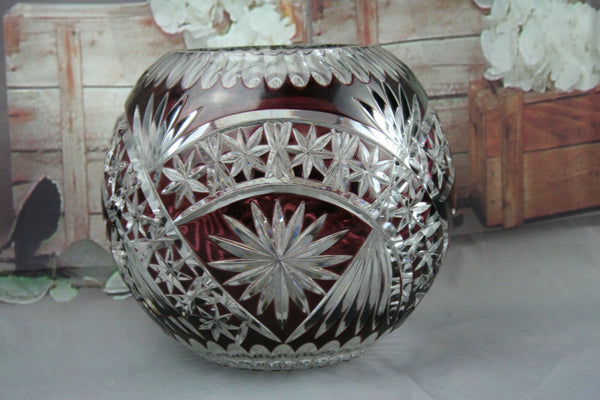 Detailed cutted Glass CRYSTAL Center Bowl 1940's Belgian or German piece
