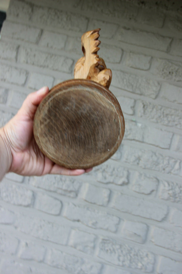 Antique French Wood carved angels putti relic holder reliquary Rare