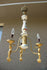 French Faience De lest Floral 3 arms metal putti figurines chandelier