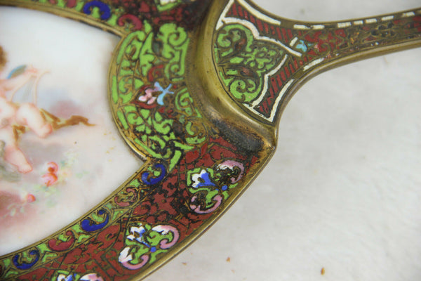 Vintage italian porcelain Centerpiece bowl with encrusted flowers and birds