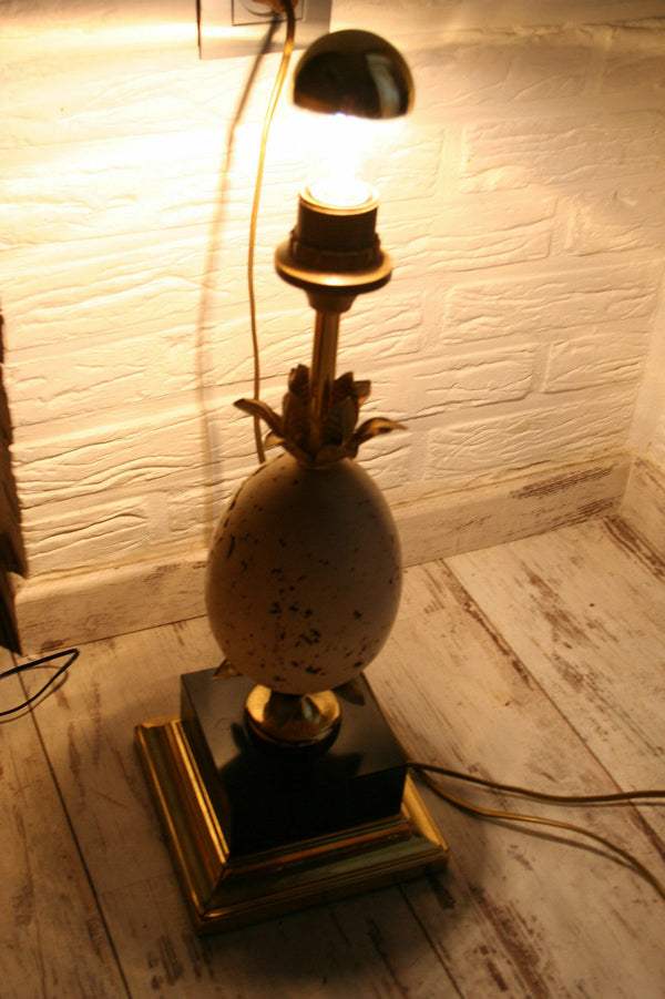 Maison charles French 1960 Austrian Egg Table lamp travertine vintage