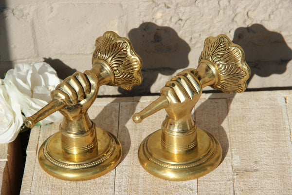 PAIR French Bronze Hand sconces wall lights attr MAISON JANSEN PAris 1960