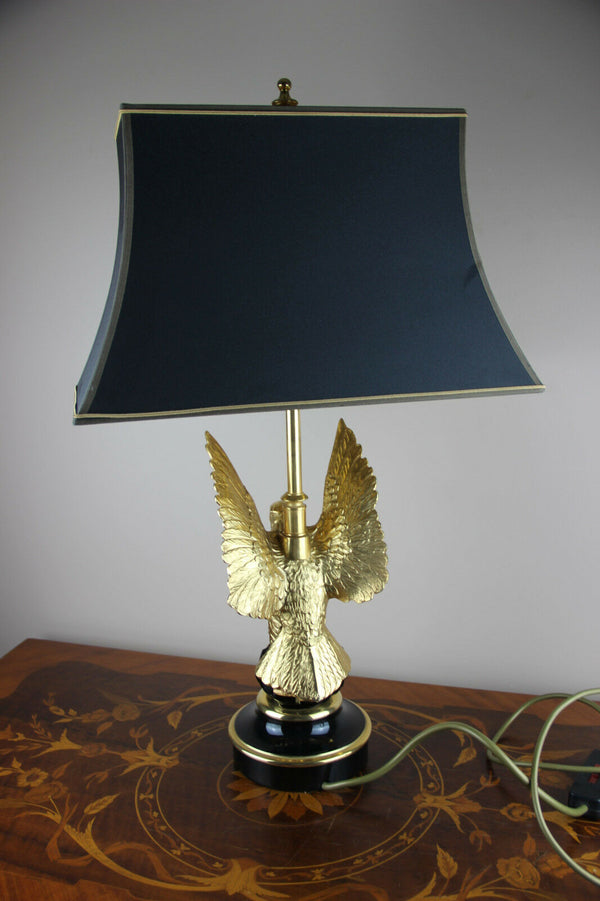 Mid century Bronze eagle Maison Jansen Paris Table lamp Modernist France 1970's