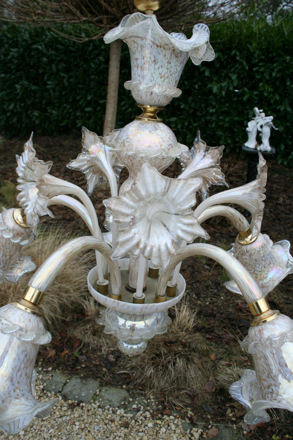 Stunning Italian Venetian Murano glass 1970 mid century Chandelier 5 arms no1