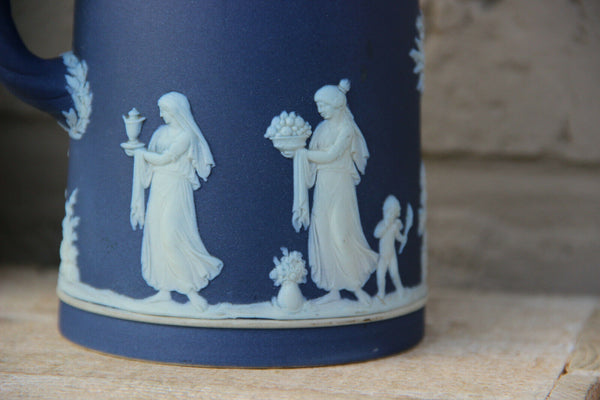 Antique Wedgwood marked jasperware Milk chocolate pot jug putti decor