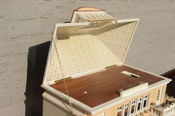 HUGE German Wood GOTTSCHALK Red roof dollhouse French mansion 1920