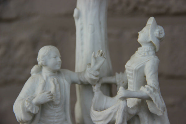 Antique 19th c french SEVRES marked Bisque porcelain Group statue apple picking