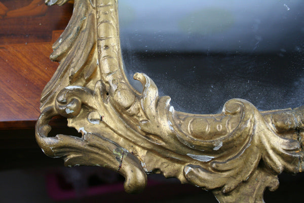 Antique Carved wood French louis XV gold gilt mirror 1900