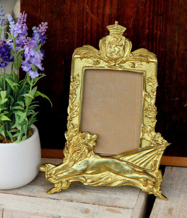 Antique French art nouveau lion picture photo frame