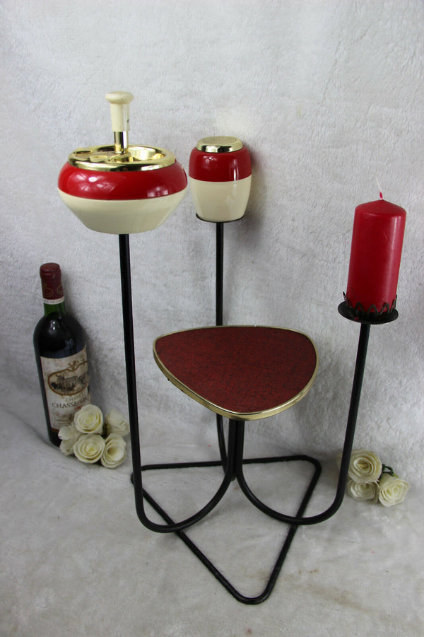 Retro Vintage side smoking table 1960 mid century ashtray cigarettes holder