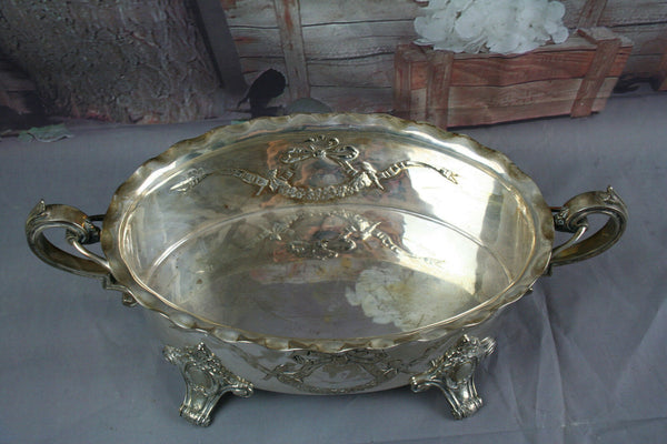 ART nouveau German WISKEMANN signed silver plated Jardiniere planter