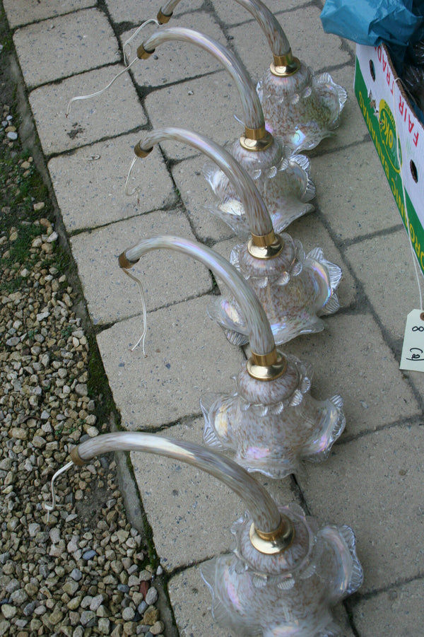 Stunning Italian Venetian Murano glass 1970 mid century Chandelier 5 arms no1