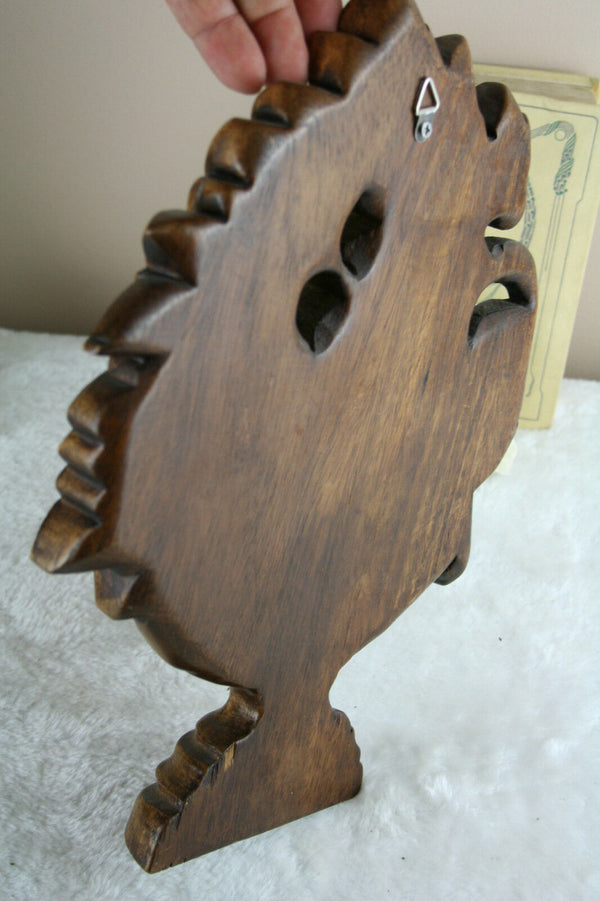 Vintage Italian wood carved Fruits pineapple etc wall plaque 1960's cute piece