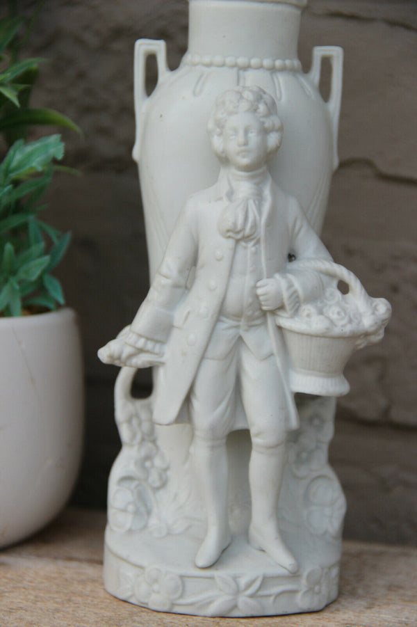 Antique French bisque porcelain Vase figurine