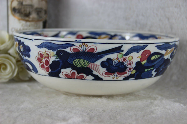 Japanese pottery Birds Decor Salad bowl 1960's