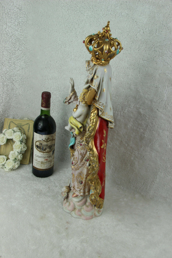 Huge PATTARINO italian Terracotta madonna statue religious putti angels