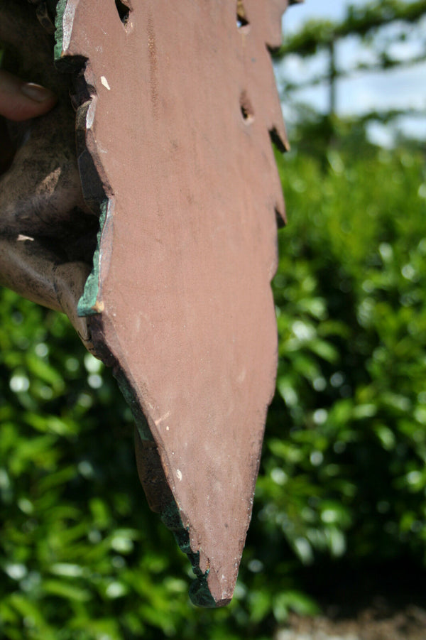 Pair Vintage Italian wood carved Cherubs Wall Console polychrome
