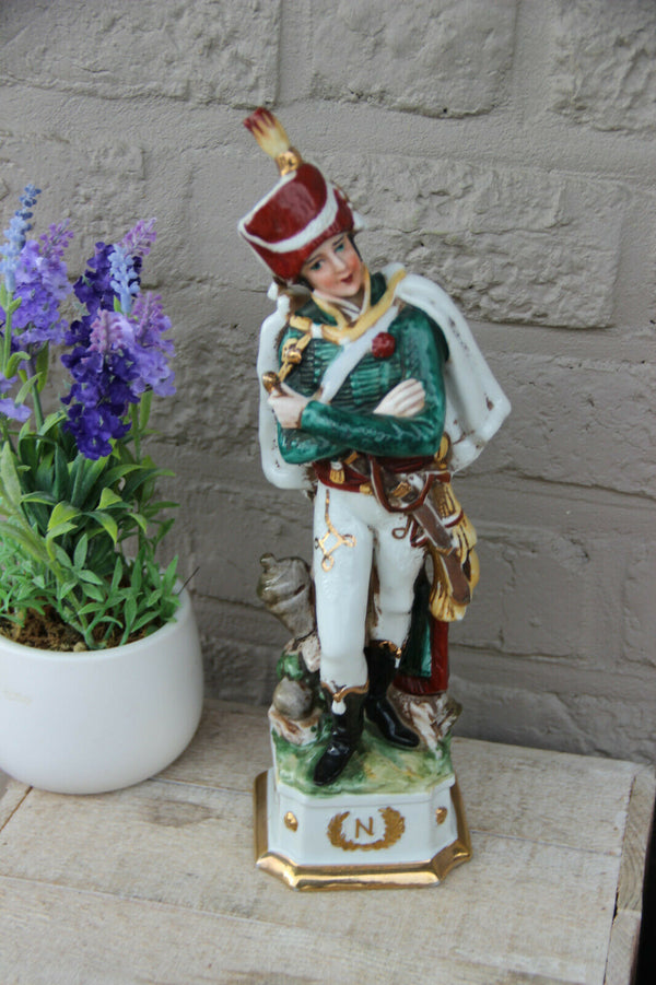 Large Napoleonic capodimonte porcelain Soldier officer figurine statue army
