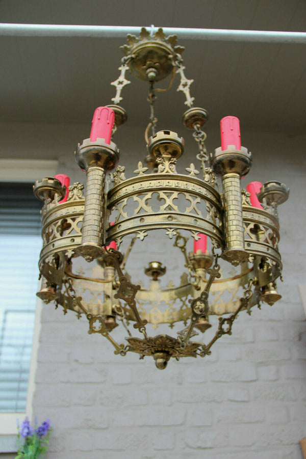 Antique Bronze Neo Gothic church castle Chandelier religious