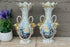 PAIR antique vieux paris porcelain  hand paint floral porcelain vases