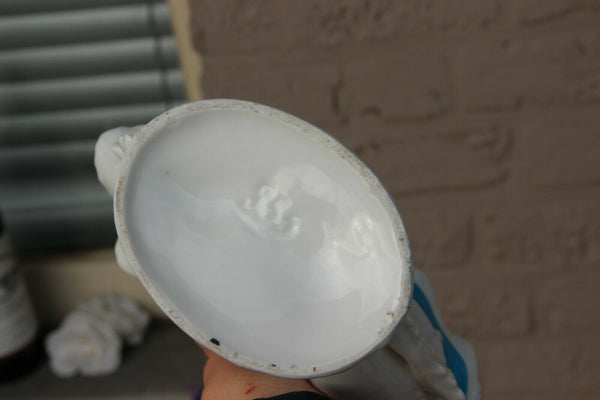 Antique french vieux paris porcelain romantic figurine dog vase