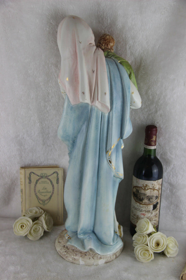 Huge Capodimonte italian porcelain MAdonna child marked 1960's