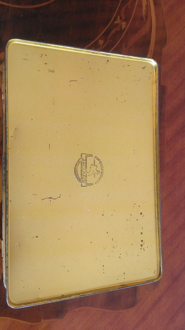 Antique Chocolate Tin young Queen Paola Belgian jaques candy box rare