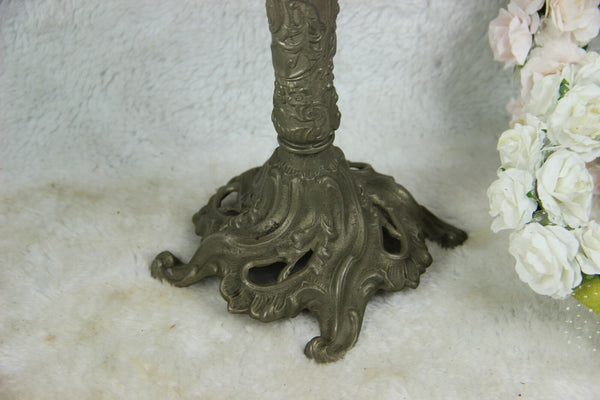 Antique French spelter glass cut Centerpiece 2 tier presentation tray