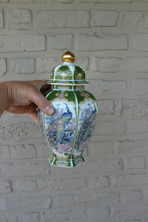 japanese porcelain peacock floral marked porcelain Vase