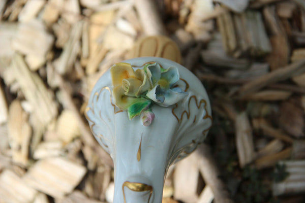 PAIR CAPODIMONTE porcelain majolica flowers sconces wall lights