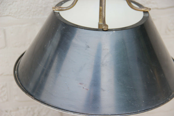 French Bouillotte empire winged angels Metal bronze Table lamp Snake animal